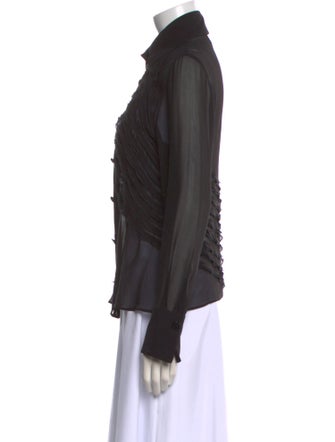 Giorgio Armani Long Sleeve Button-Up Top