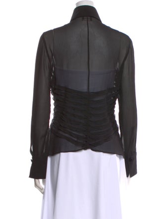 Giorgio Armani Long Sleeve Button-Up Top