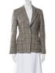 Giorgio Armani Virgin Wool Plaid Print Blazer