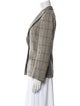 Giorgio Armani Virgin Wool Plaid Print Blazer
