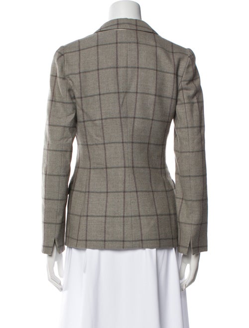 Giorgio Armani Virgin Wool Plaid Print Blazer