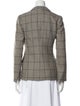 Giorgio Armani Virgin Wool Plaid Print Blazer