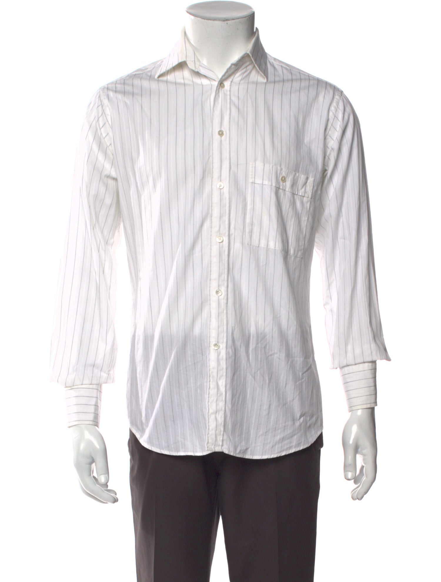 Giorgio Armani Striped Long Sleeve Dress Shirt