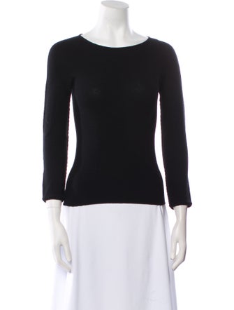 Giorgio Armani Bateau Neckline Three-Quarter Sleeve Top