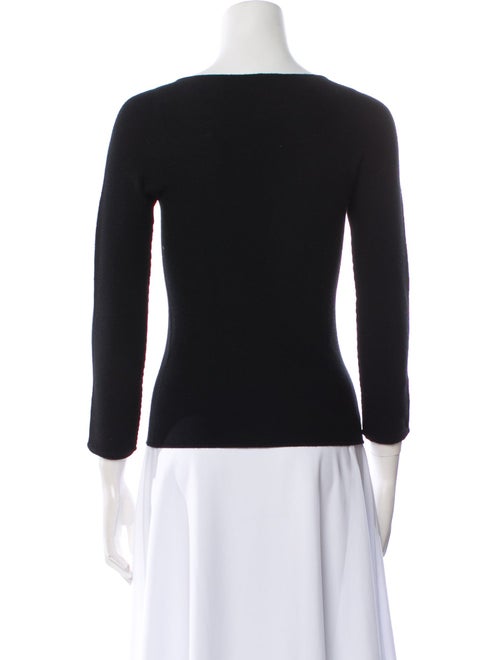 Giorgio Armani Bateau Neckline Three-Quarter Sleeve Top
