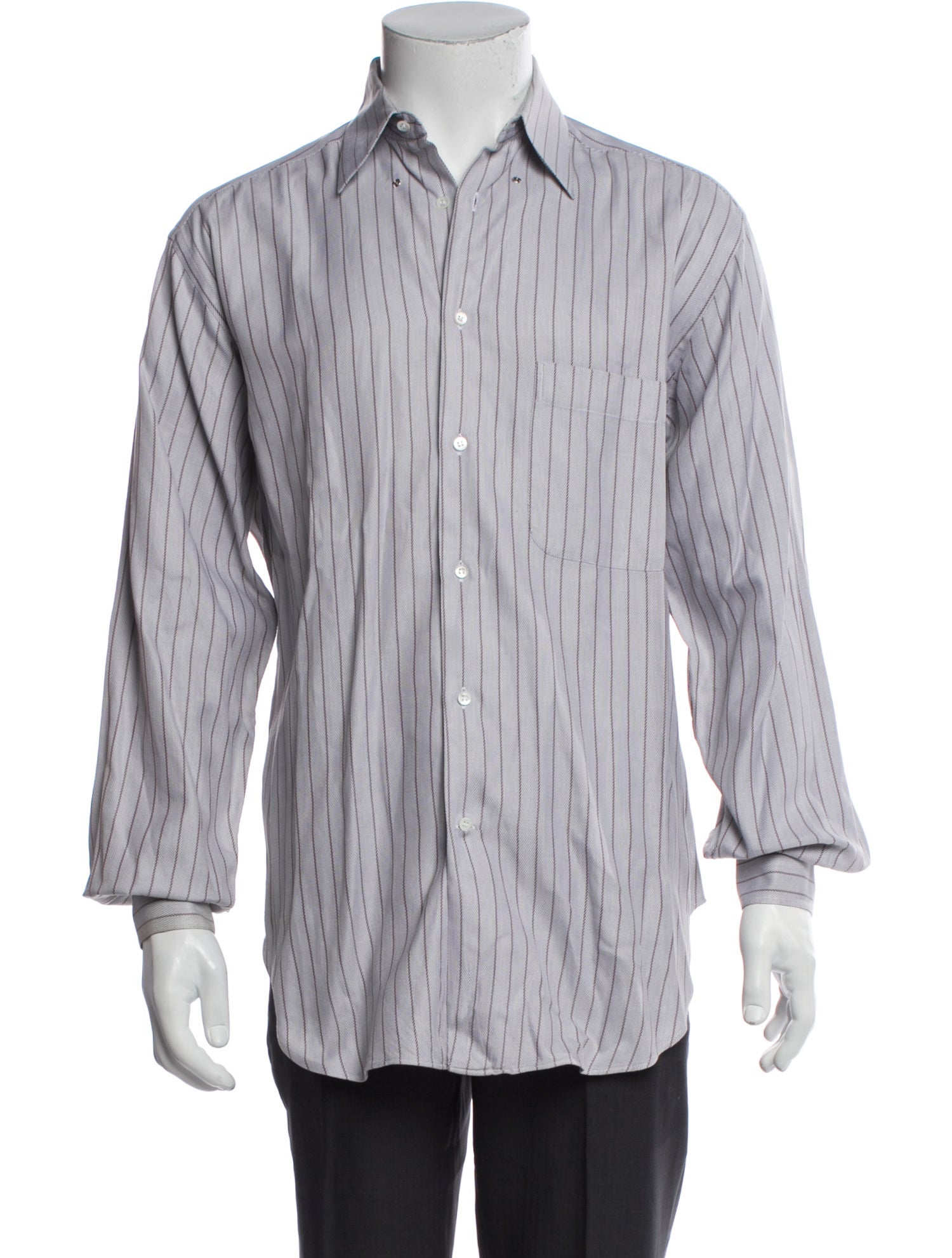 Giorgio Armani Striped Long Sleeve Dress Shirt