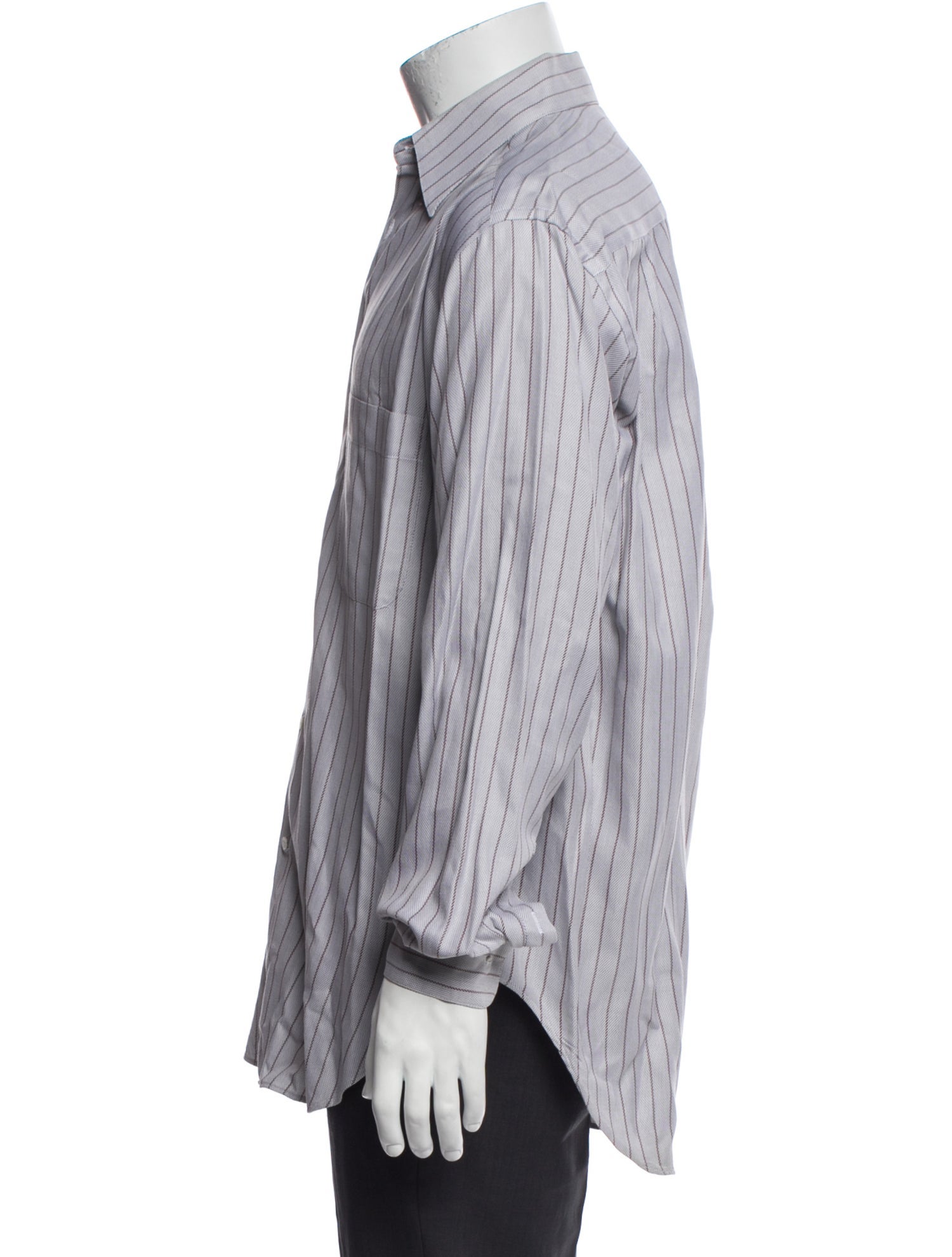 Giorgio Armani Striped Long Sleeve Dress Shirt