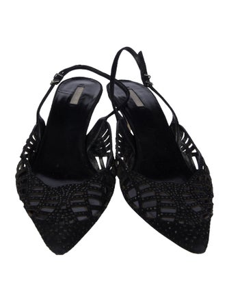 Giorgio Armani Suede Cutout Accent Slingback Pumps