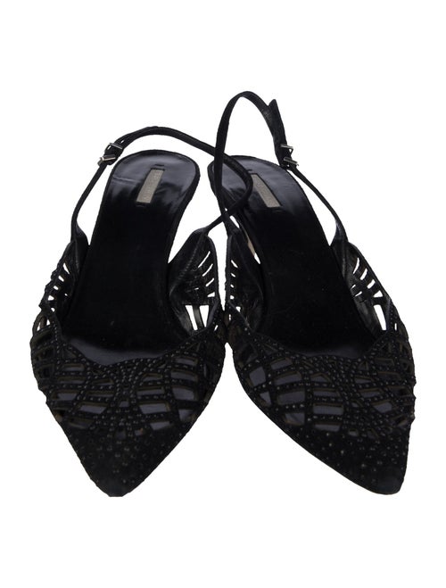 Giorgio Armani Suede Cutout Accent Slingback Pumps