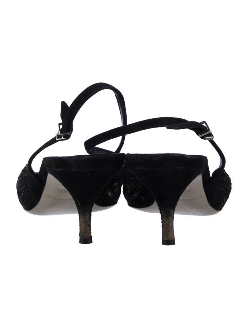 Giorgio Armani Suede Cutout Accent Slingback Pumps