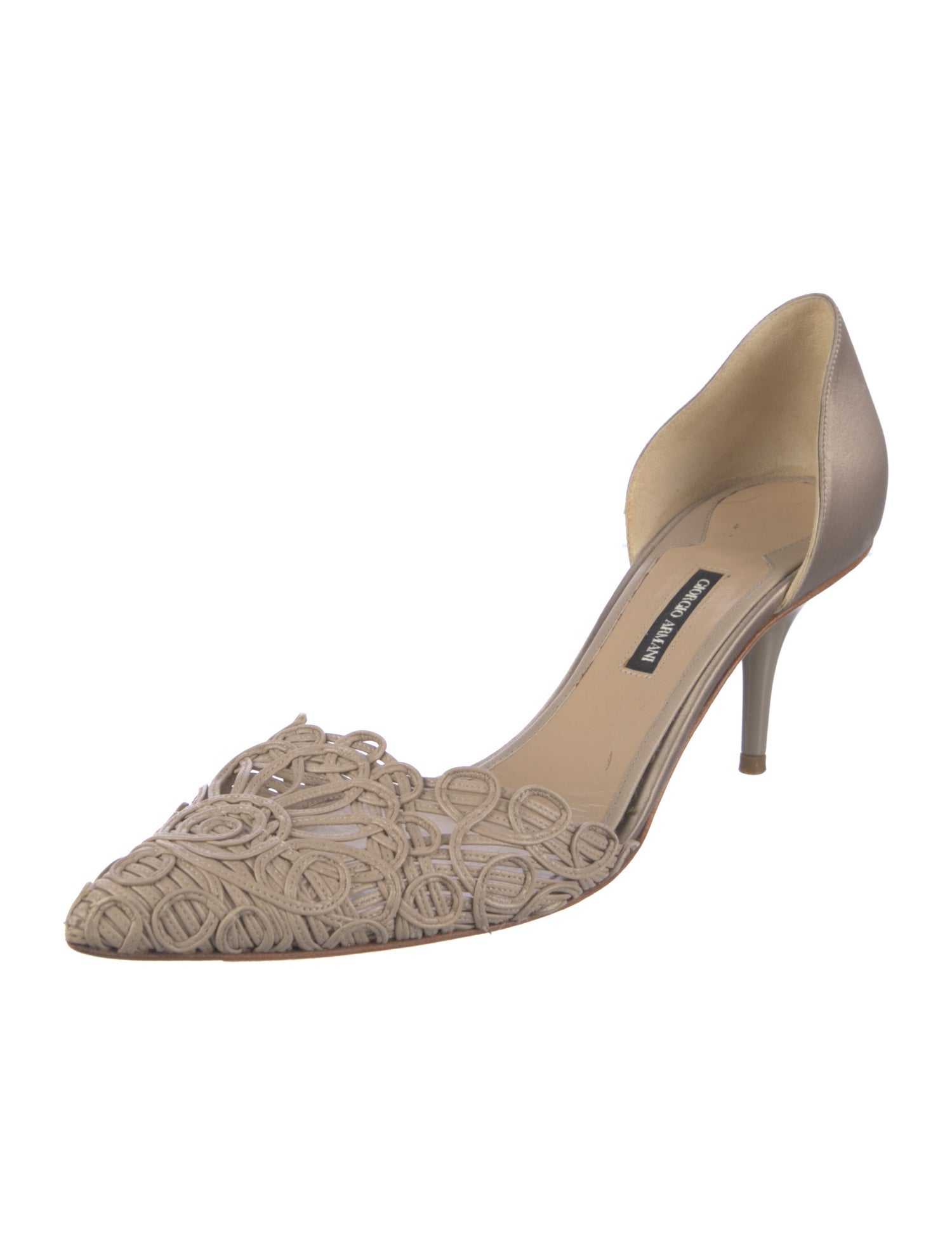 Giorgio Armani Leather Printed D'Orsay Pumps