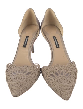 Giorgio Armani Leather Printed D'Orsay Pumps