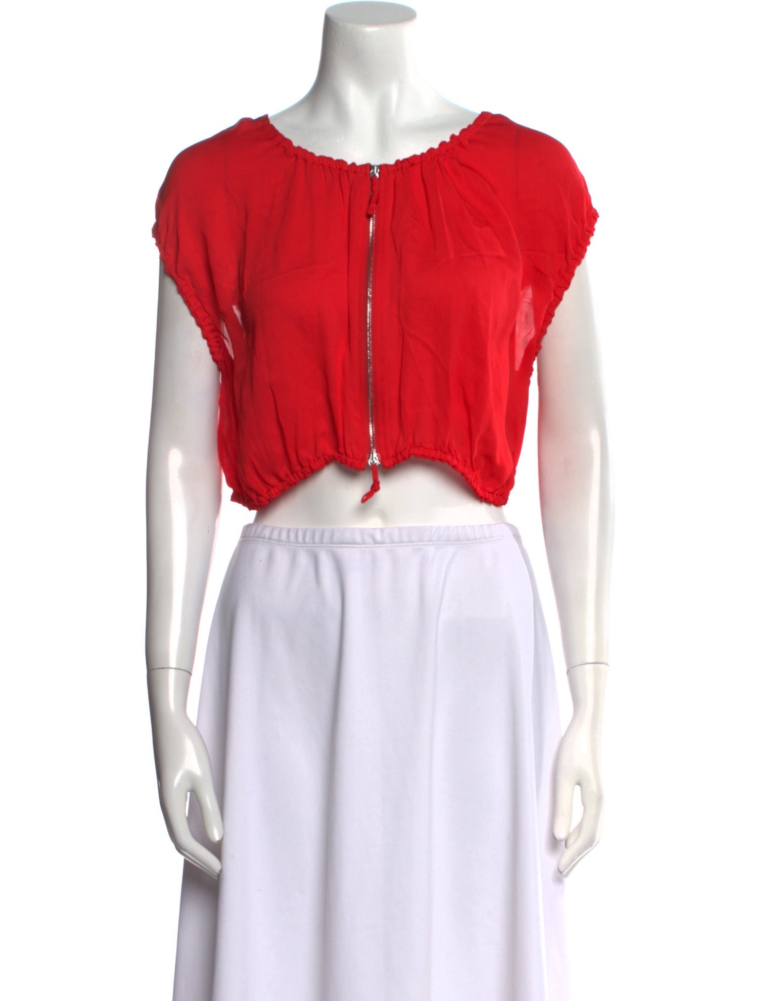 Giorgio Armani Scoop Neck Short Sleeve Crop Top