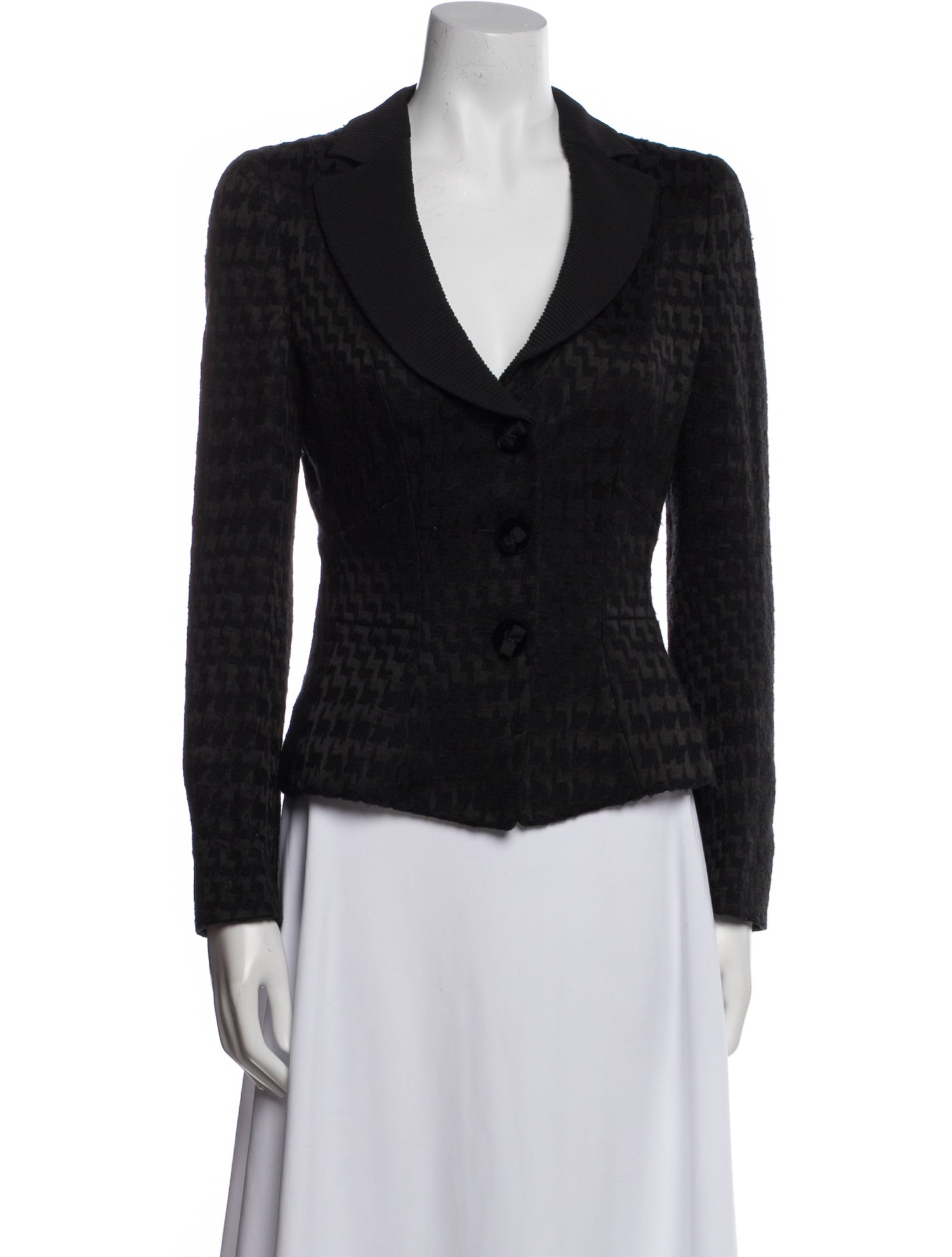 Giorgio Armani Wool Houndstooth Print Blazer