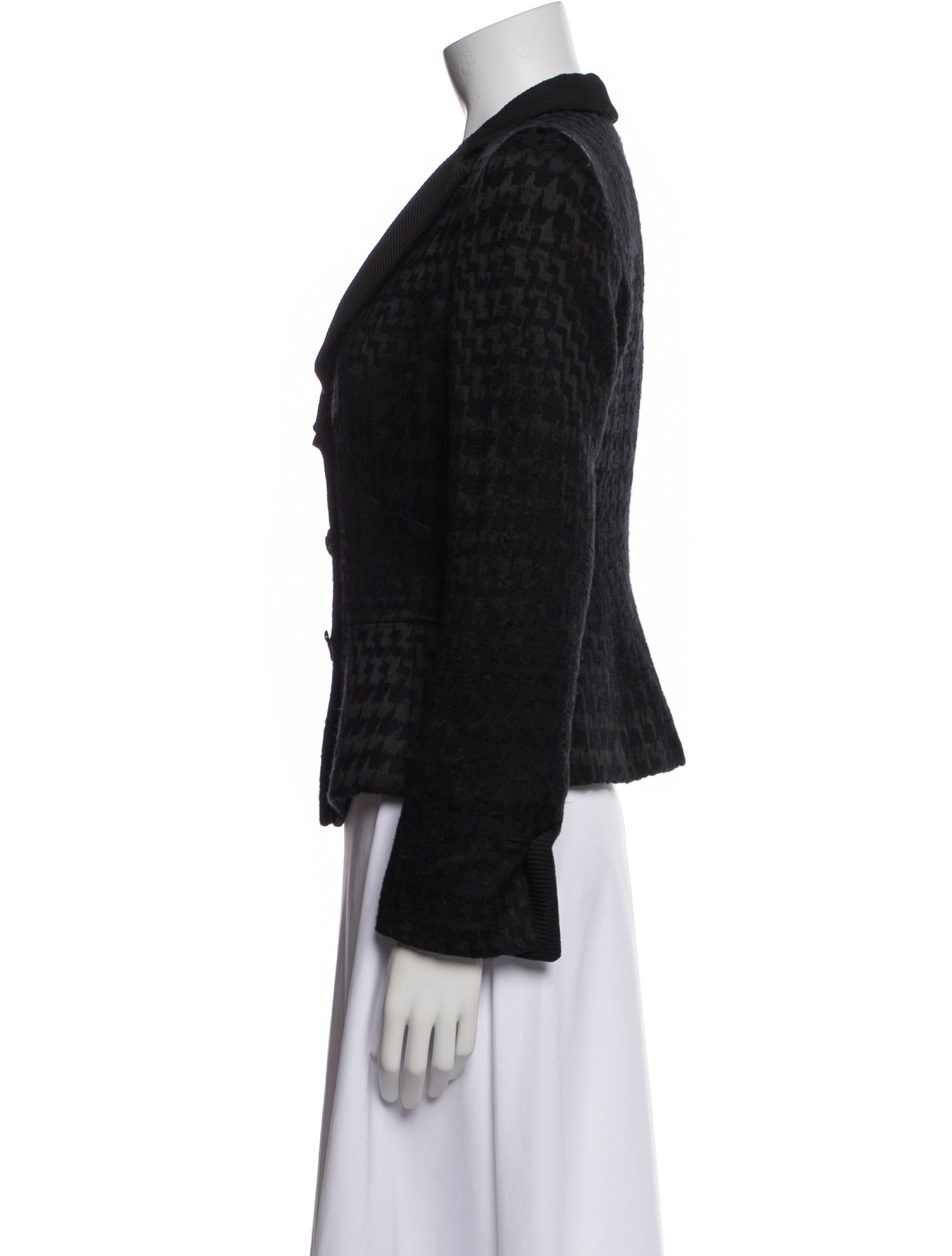 Giorgio Armani Wool Houndstooth Print Blazer