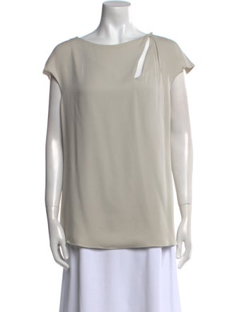 Giorgio Armani Silk Bateau Neckline Blouse