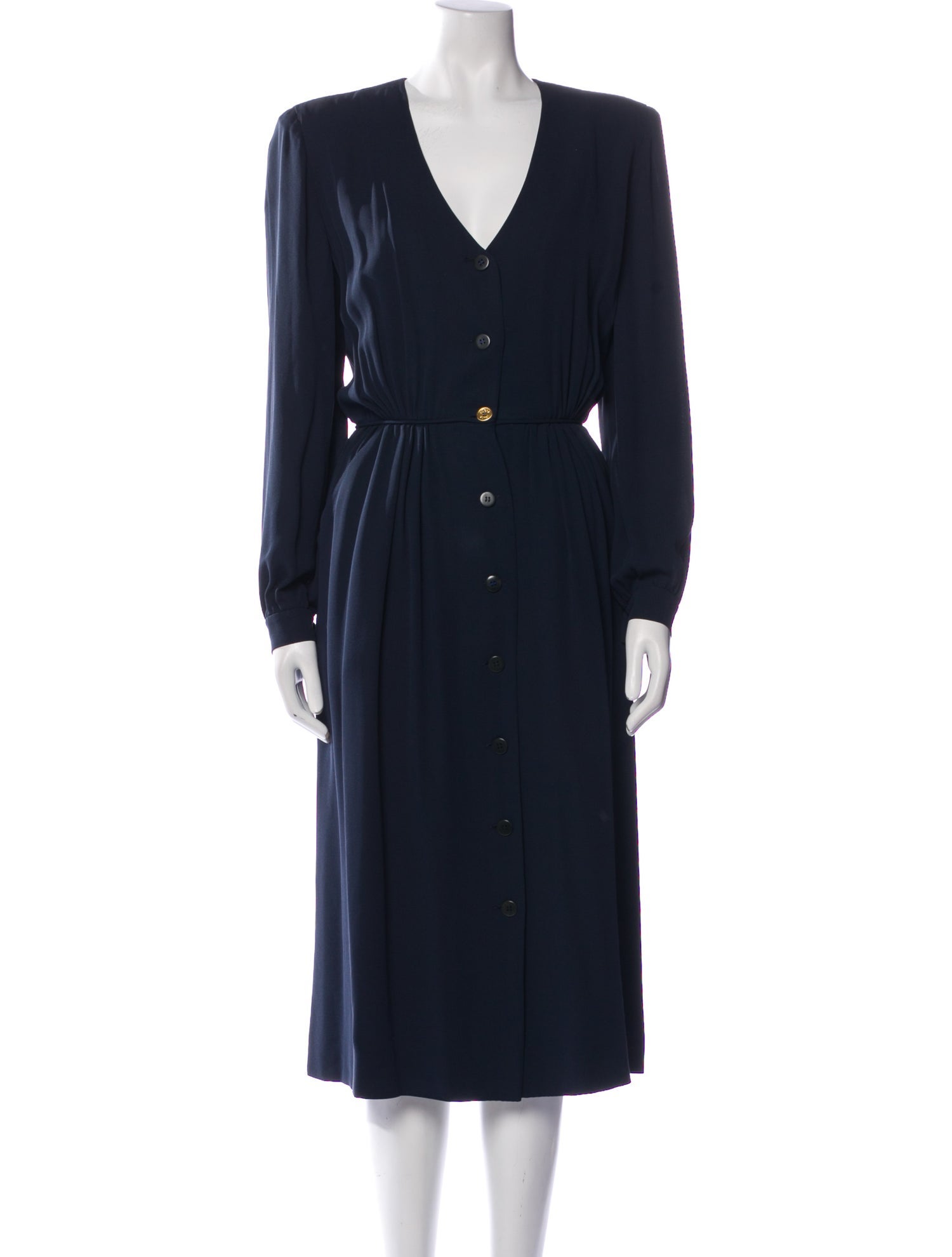 Giorgio Armani V-Neck Midi Length Dress