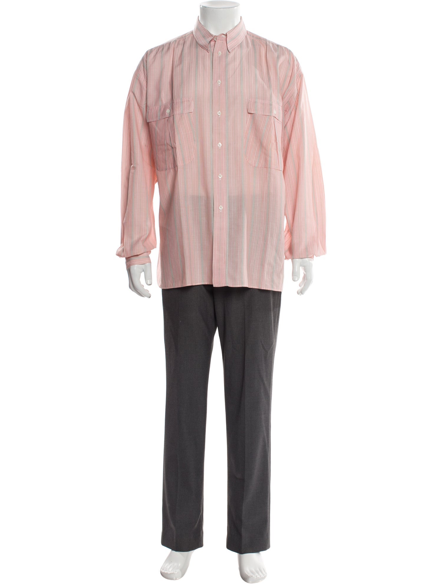 Giorgio Armani Striped Long Sleeve Dress Shirt