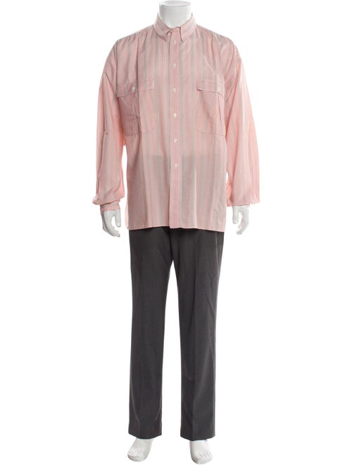 Giorgio Armani Striped Long Sleeve Dress Shirt