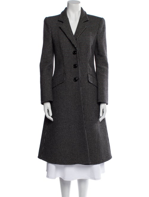 Giorgio Armani Wool Houndstooth Print Peacoat
