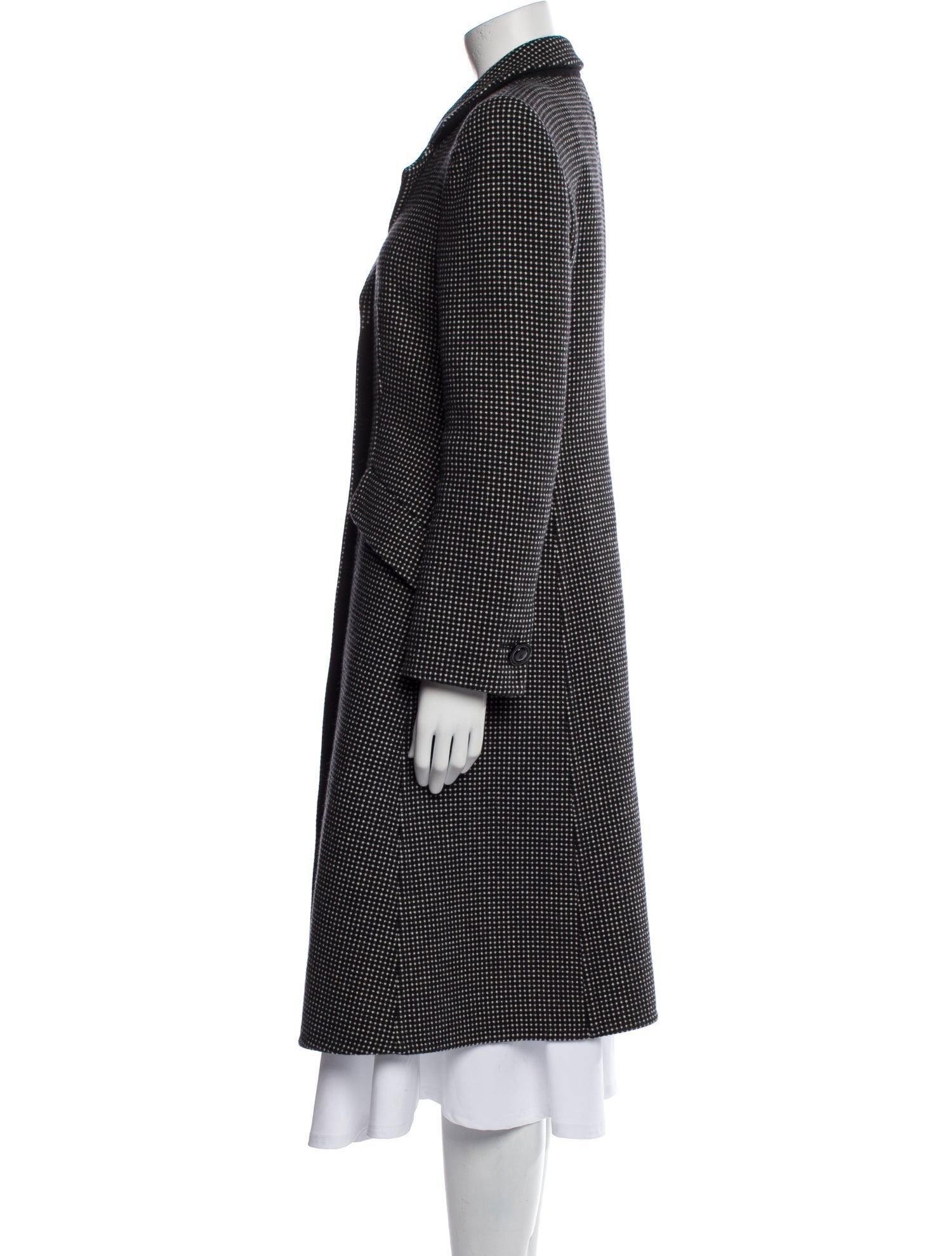 Giorgio Armani Wool Houndstooth Print Peacoat