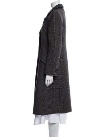 Giorgio Armani Wool Houndstooth Print Peacoat