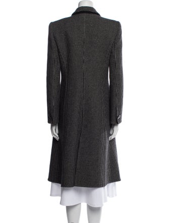 Giorgio Armani Wool Houndstooth Print Peacoat