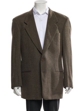 Giorgio Armani Virgin Wool Tweed Pattern Overcoat