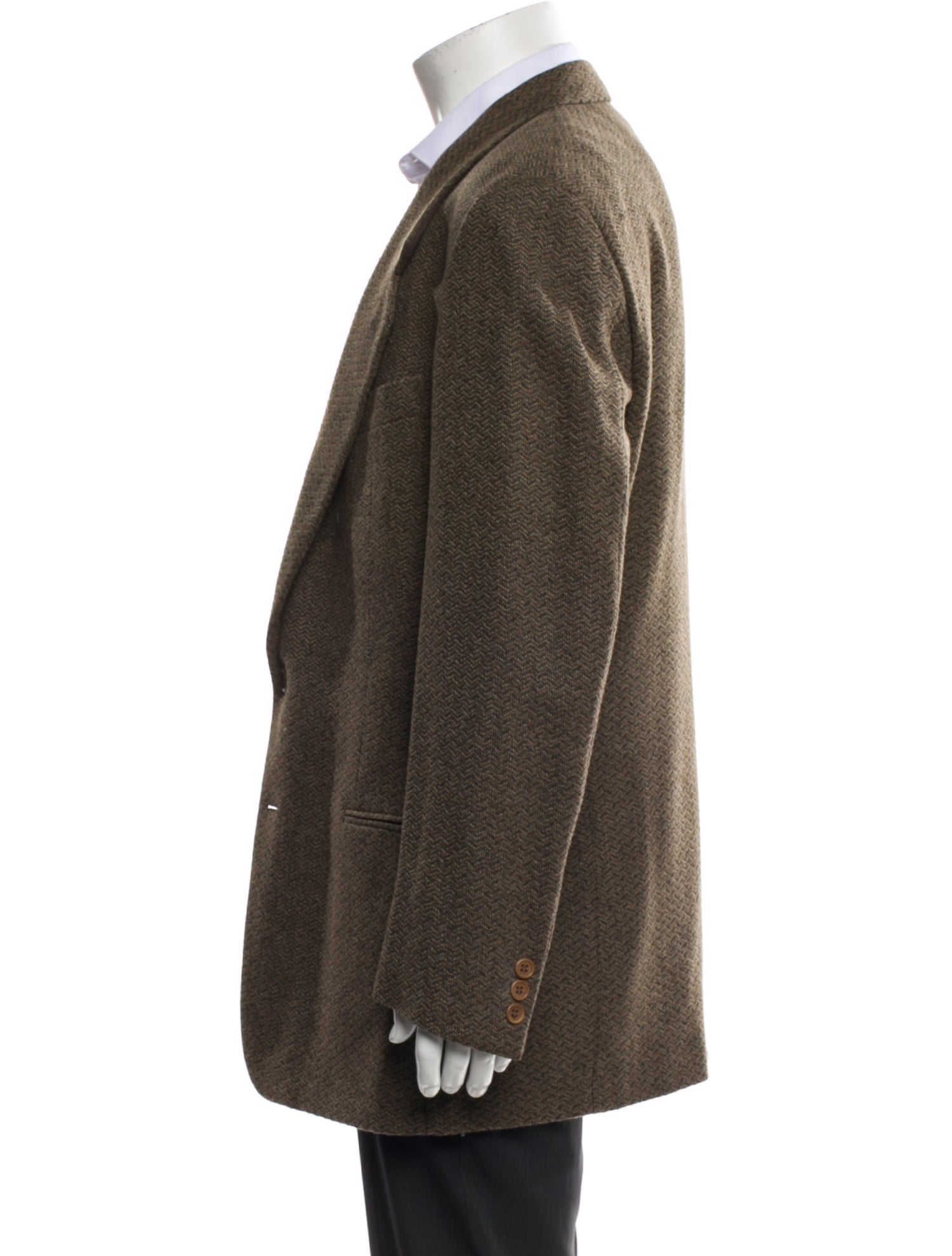 Giorgio Armani Virgin Wool Tweed Pattern Overcoat
