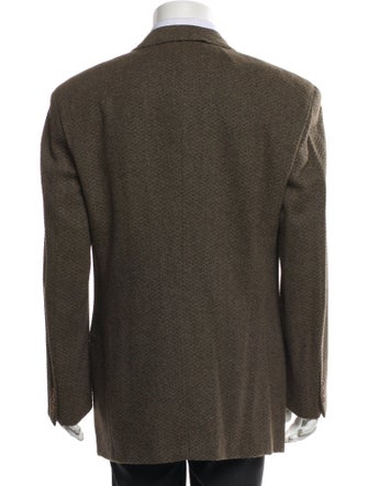 Giorgio Armani Virgin Wool Tweed Pattern Overcoat