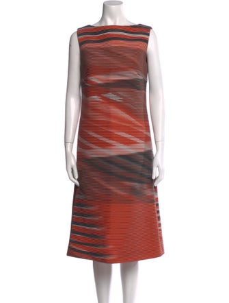 Giorgio Armani Striped Midi Length Dress