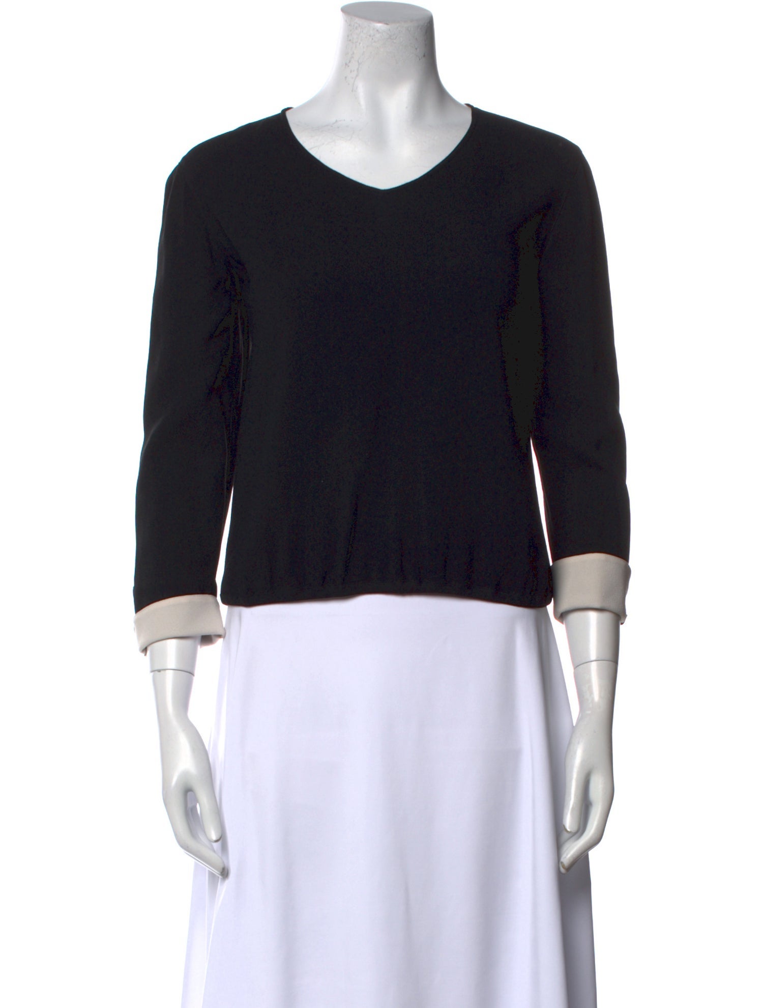 Giorgio Armani Scoop Neck Three-Quarter Sleeve Top