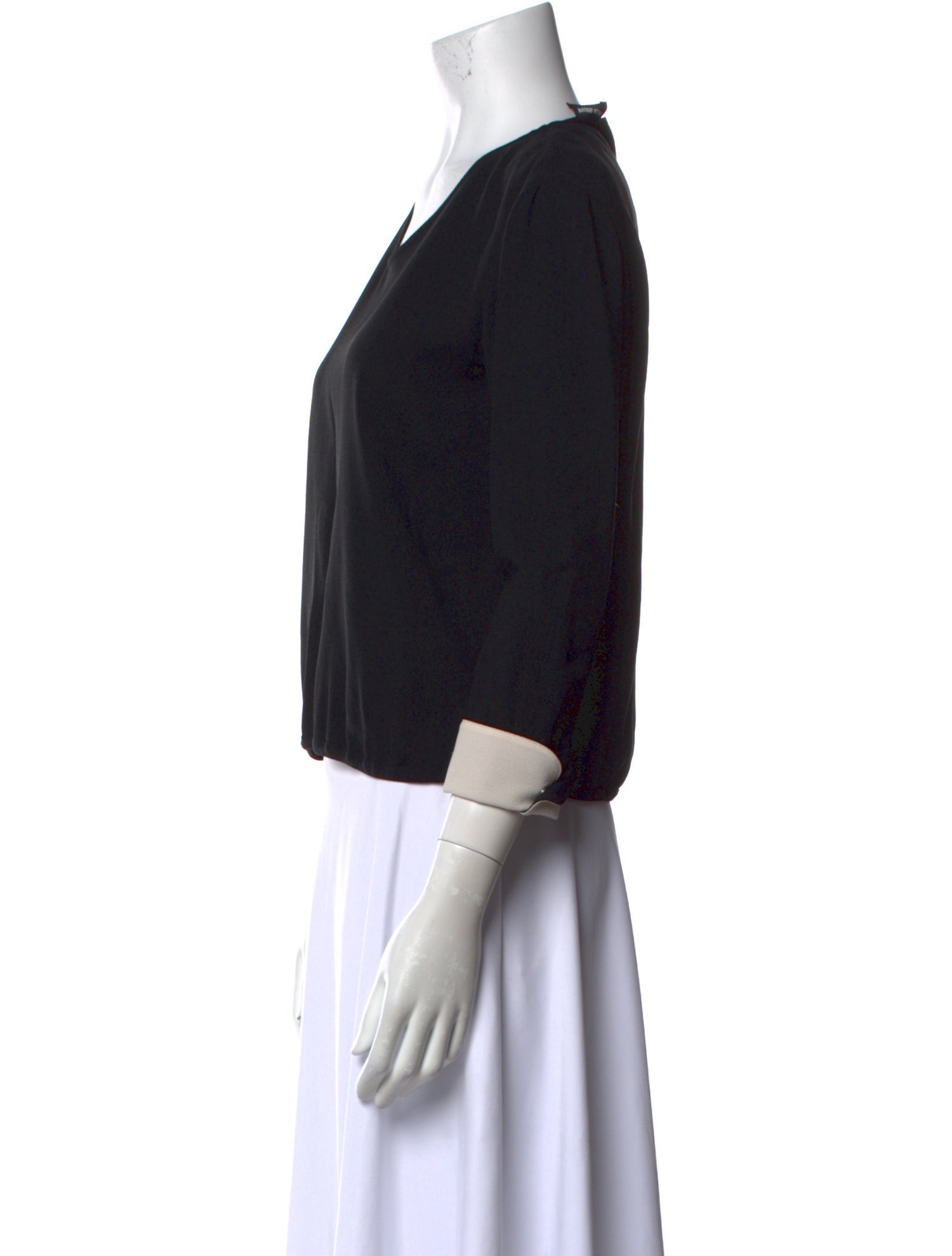 Giorgio Armani Scoop Neck Three-Quarter Sleeve Top