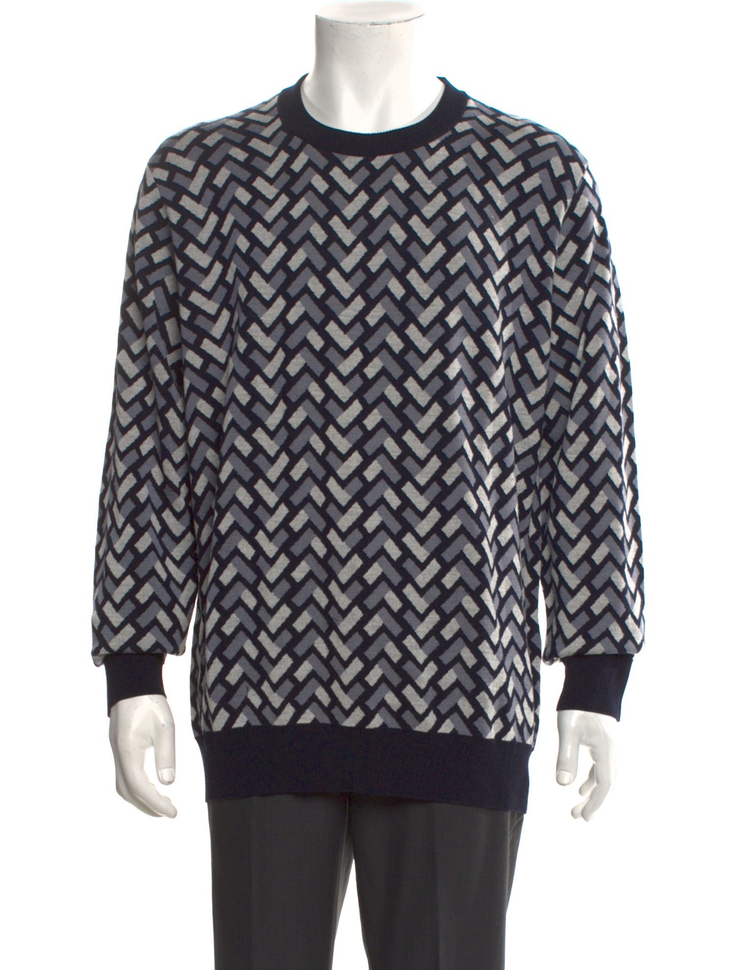 Giorgio Armani Virgin Wool Printed Pullover w/ Tags