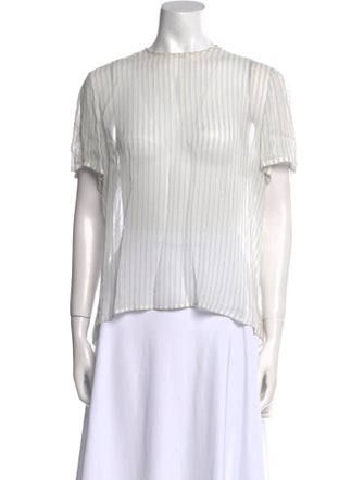 Giorgio Armani Striped Crew Neck Blouse