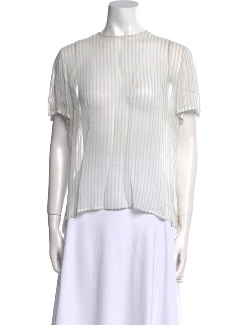 Giorgio Armani Striped Crew Neck Blouse