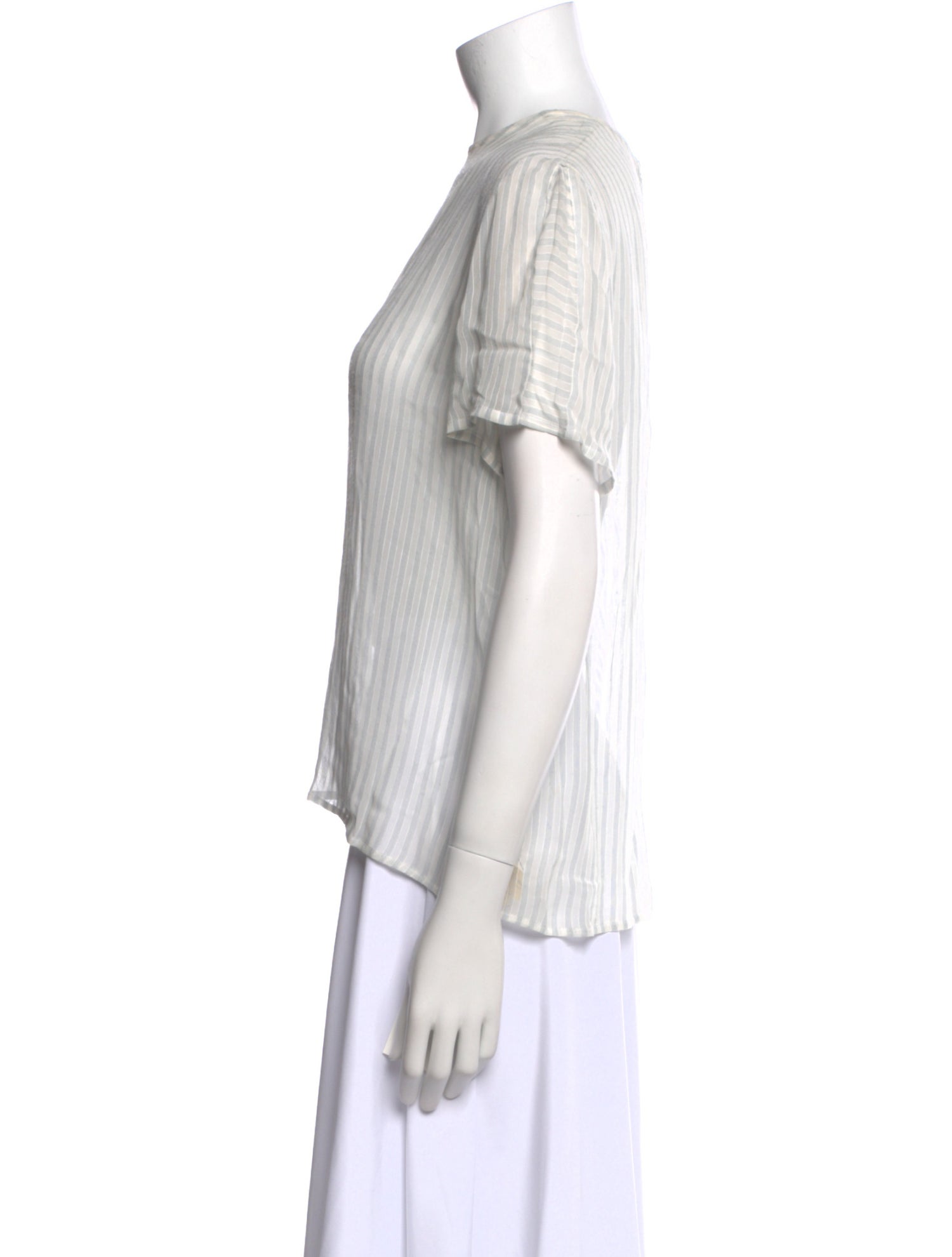 Giorgio Armani Striped Crew Neck Blouse