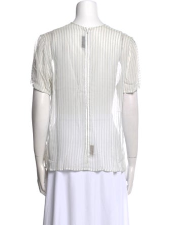 Giorgio Armani Striped Crew Neck Blouse