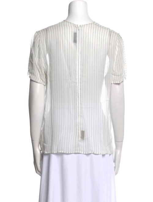 Giorgio Armani Striped Crew Neck Blouse