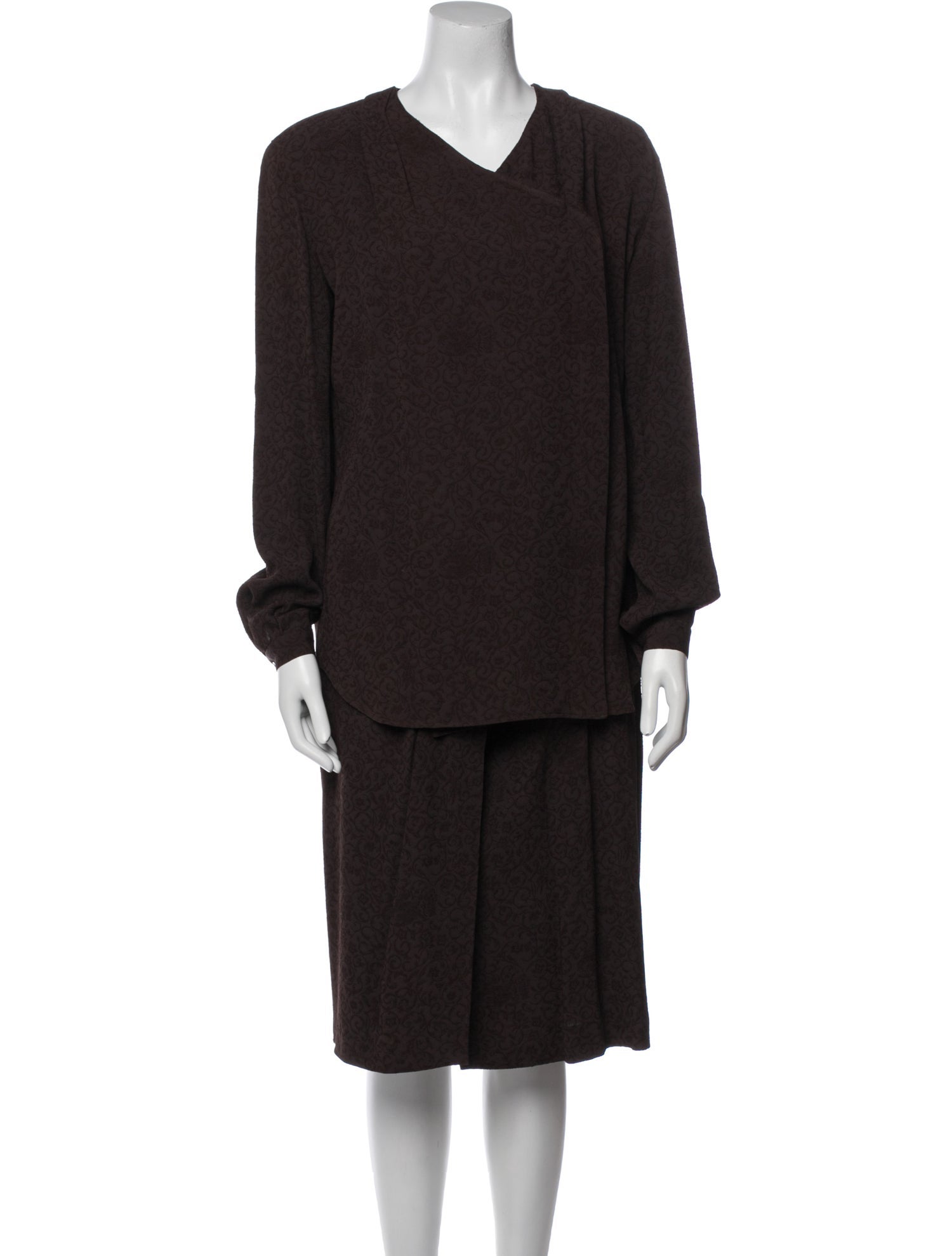 Giorgio Armani Pleated Accents Skirt Suit