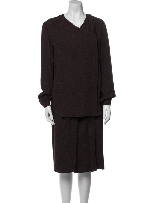 Giorgio Armani Pleated Accents Skirt Suit