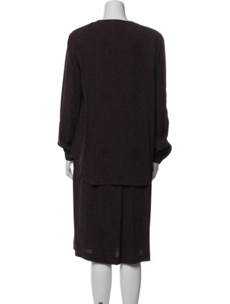 Giorgio Armani Pleated Accents Skirt Suit