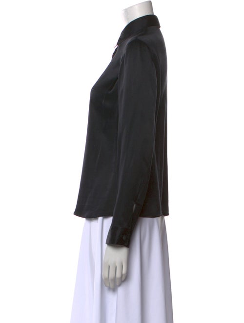 Giorgio Armani Silk Long Sleeve Button-Up Top