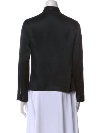 Giorgio Armani Silk Long Sleeve Button-Up Top