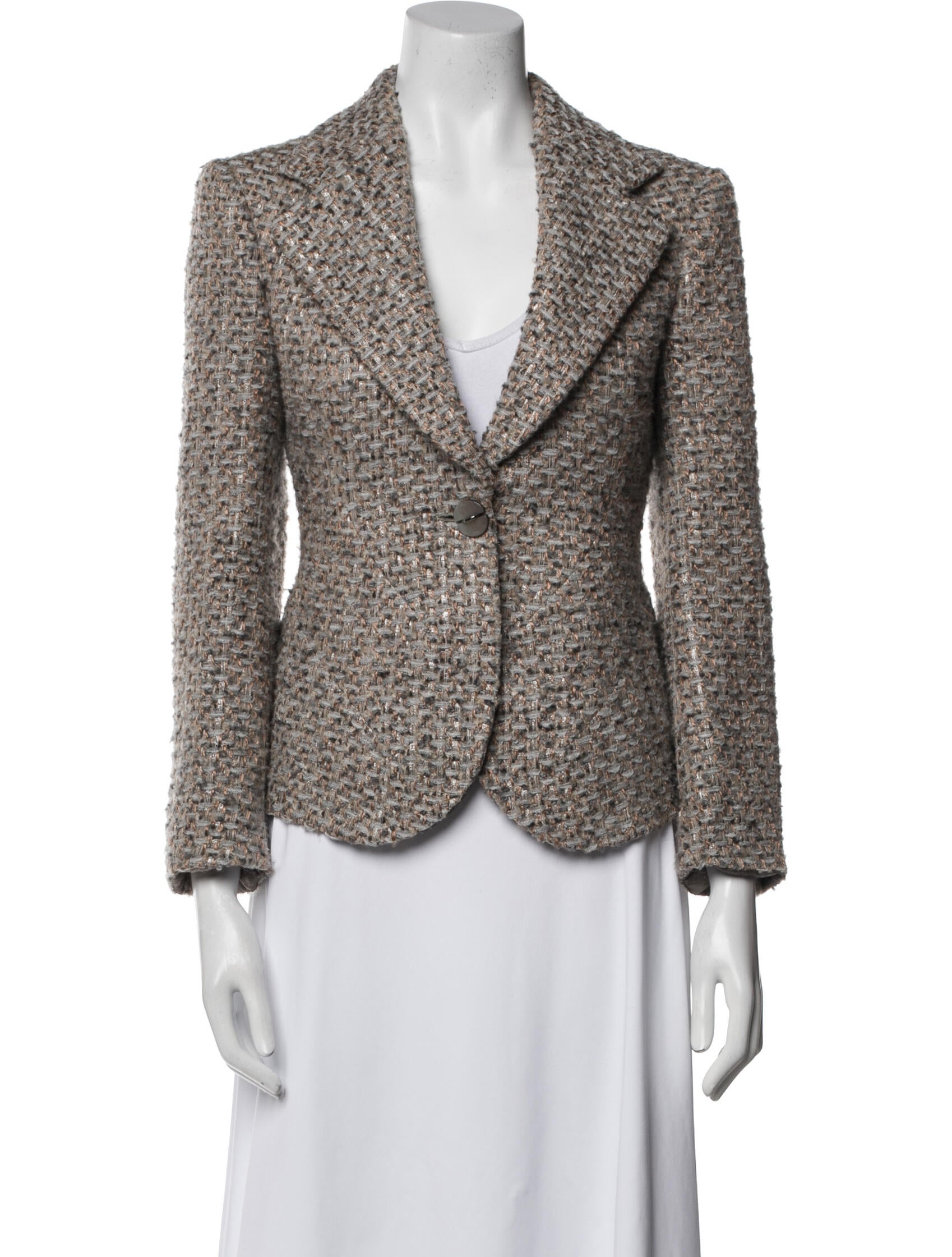 Giorgio Armani Tweed Pattern Blazer