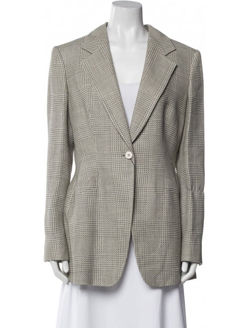 Giorgio Armani Wool Houndstooth Print Blazer