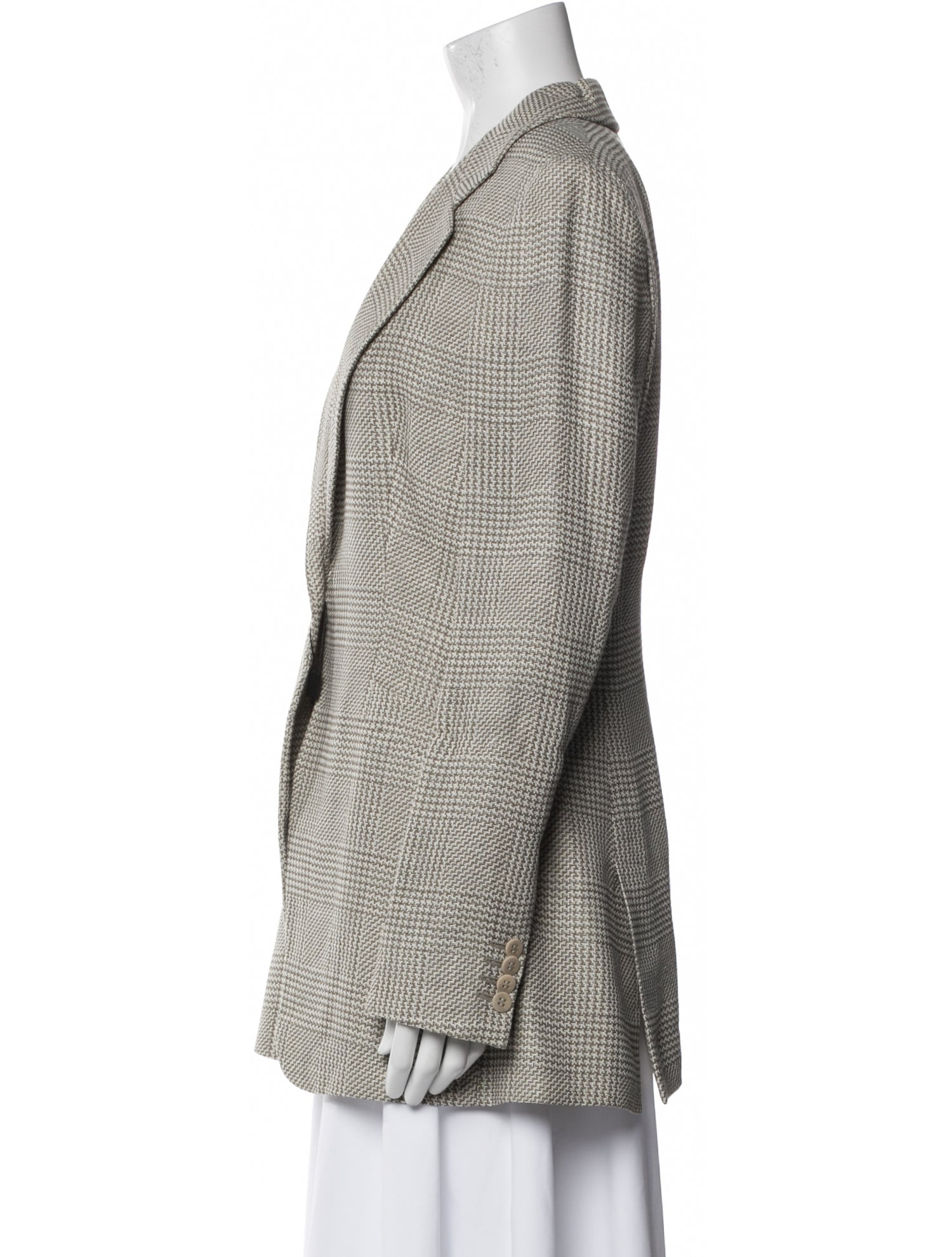 Giorgio Armani Wool Houndstooth Print Blazer
