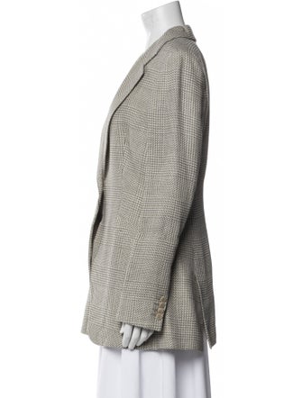 Giorgio Armani Wool Houndstooth Print Blazer