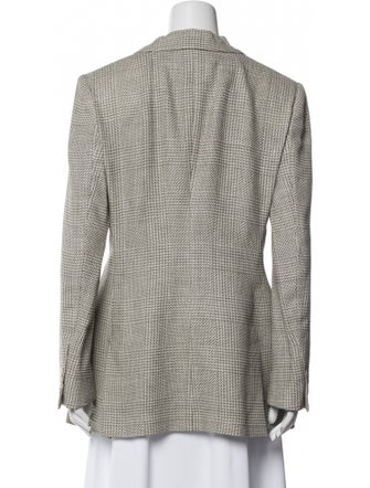Giorgio Armani Wool Houndstooth Print Blazer