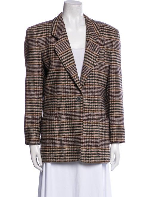 Giorgio Armani Wool Plaid Print Blazer